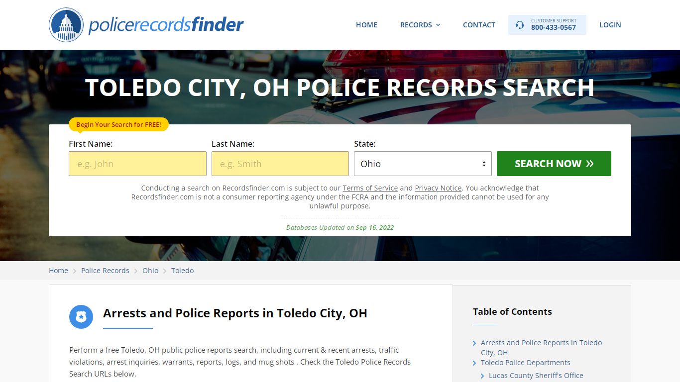 Toledo, Tama County, OH Police Reports & Police Department Records